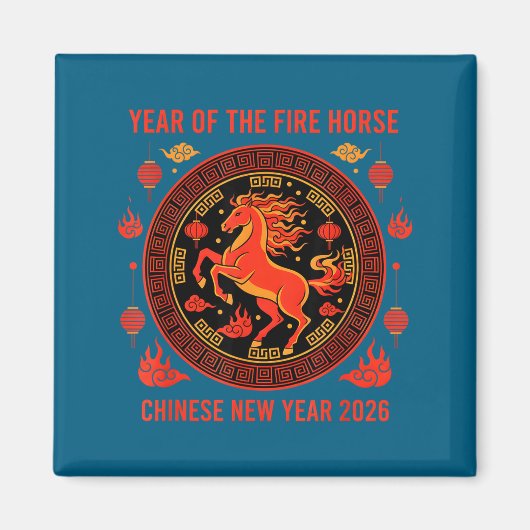 Chinese New Year 2026 Year Of The Fire Horse  マグネット (正面)