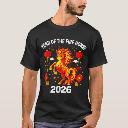 Chinese New Year 2026 Year Of The Fire Horse  Tシャツ (正面)