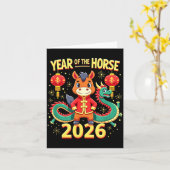 Chinese New Year 2026 Year Of The Horse カード (黄色い花)