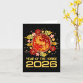 Chinese New Year 2026 Year Of The Horse  カード (黄色い花)