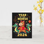 Chinese New Year 2026 Year Of The Horse  カード (黄色い花)