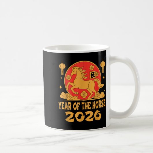 Chinese New Year 2026 Year Of The Horse  コーヒーマグカップ (右)
