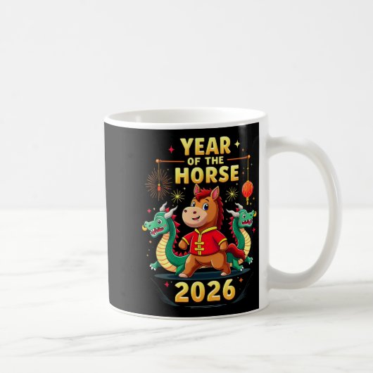 Chinese New Year 2026 Year Of The Horse  コーヒーマグカップ (右)