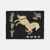 Chinese New Year 2026 Year Of The Horse  フリースブランケット (正面(横))