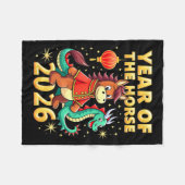 Chinese New Year 2026 Year Of The Horse  フリースブランケット (正面(横))