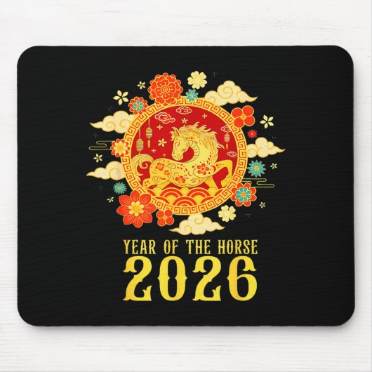 Chinese New Year 2026 Year Of The Horse  マウスパッド (正面)