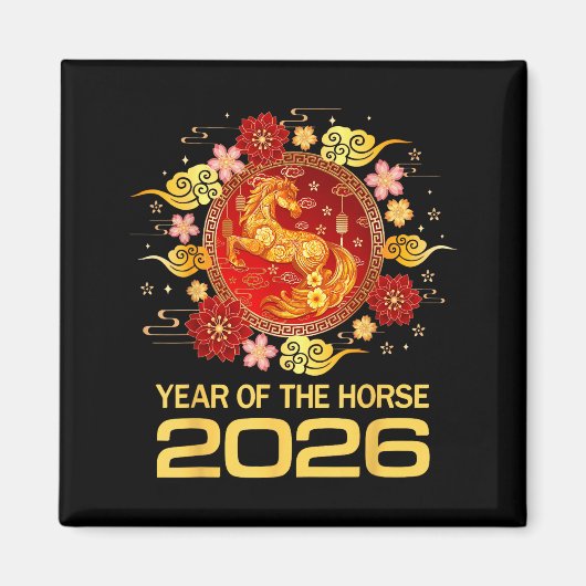 Chinese New Year 2026 Year Of The Horse  マグネット (正面)