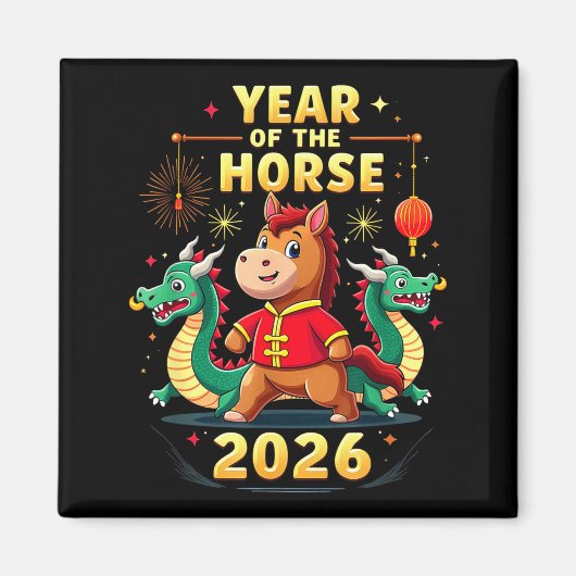 Chinese New Year 2026 Year Of The Horse  マグネット (正面)