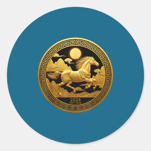 Chinese New Year 2026 Year Of The Horse  ラウンドシール (正面)