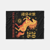 Chinese New Year 2026 Year Of The Horse 2026  フリースブランケット (正面(横))