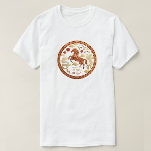 Chinese New Year 2026 Year of The Horse 2026  Tシャツ (デザイン正面)