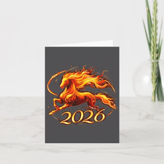 Chinese New Year 2026 Year Of The Horse Fire Horse カード (正面)