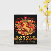 Chinese New Year 2026 Year Of The Horse Happy Luna カード (黄色い花)