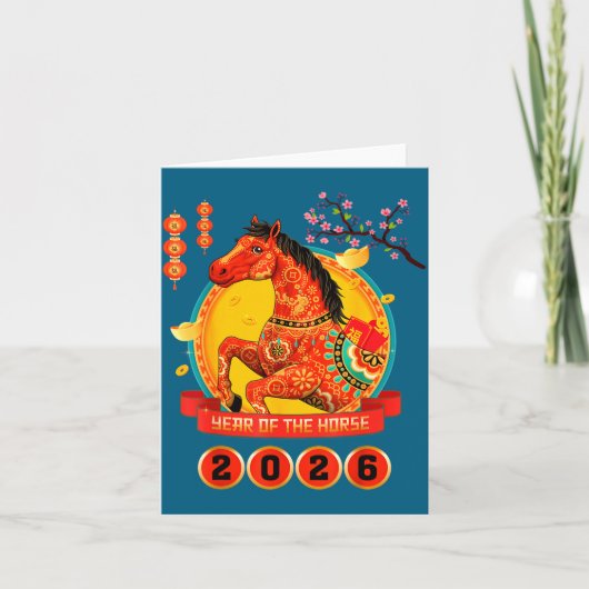 Chinese New Year 2026 Year Of The Horse Happy Luna カード (正面)