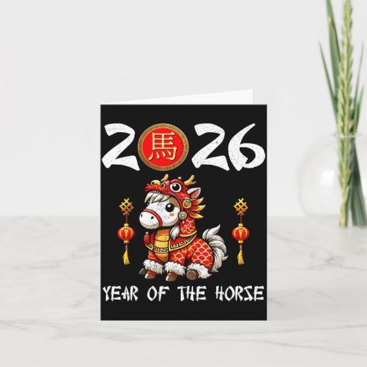 Chinese New Year 2026 Year Of The Horse Happy New  カード (正面)