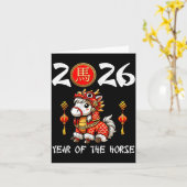 Chinese New Year 2026 Year Of The Horse Happy New  カード (黄色い花)