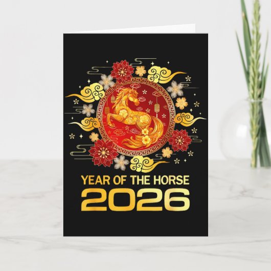 Chinese New Year 2026 Year Of The Horse Happy New  カード (正面)