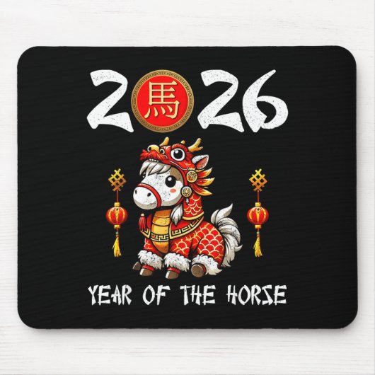 Chinese New Year 2026 Year Of The Horse Happy New  マウスパッド (正面)
