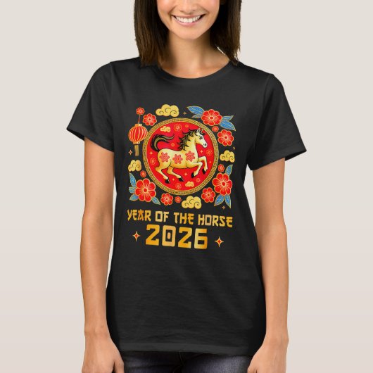 Chinese New Year 2026 Year Of The Horse Happy New  Tシャツ (正面)