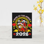Chinese New Year 2026 Year Of The Horse Lunar New  カード (黄色い花)