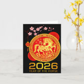 Chinese New Year 2026 Year Of The Horse Lunar New  カード (黄色い花)