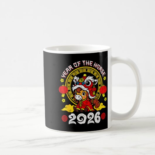 Chinese New Year 2026 Year Of The Horse Lunar New  コーヒーマグカップ (右)