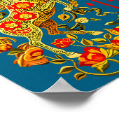 Chinese New Year 2026 Year Of The Horse Red Floral ポスター (角)