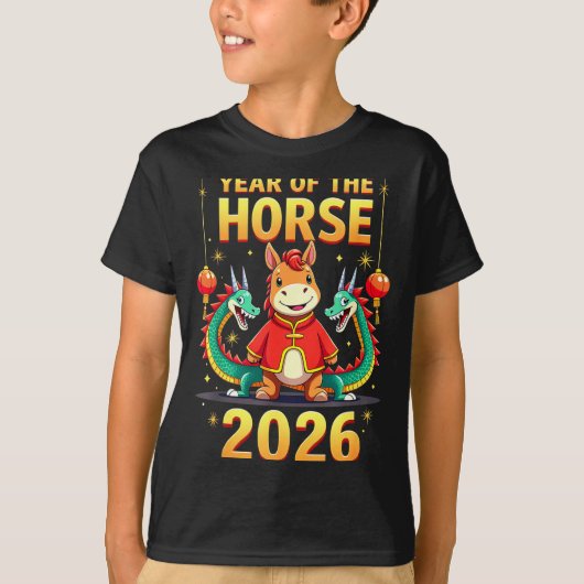 Chinese New Year 2026 Year Of The Horse  Tシャツ (正面)