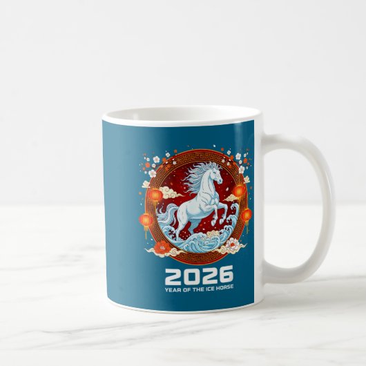 Chinese New Year 2026 Year Of The Ice Horse  コーヒーマグカップ (右)