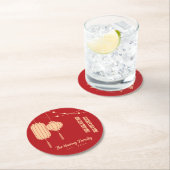 Chinese New Year Blessing Lantern Paper Coaster ラウンドペーパーコースター (インサイチュ)
