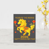Chinese New Year Clothing Year Of The Horse 2026  カード (黄色い花)