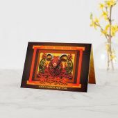Chinese New Year Goat Ram or Sheep  2027 GC02 カード (黄色い花)