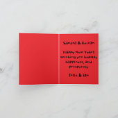 Chinese New Year Greetings Traditional Cat カード (内部)