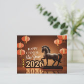 Chinese New Year Horse 2026 sculpture HGC シーズンポストカード (スタンド正面)