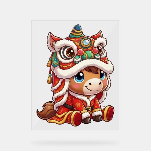 Chinese New Year Horse 2026 Zodiac アクリルサイン (正面)