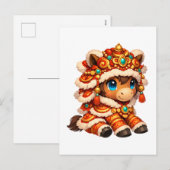 Chinese New Year Horse 2026 Zodiac シーズンポストカード (正面/裏面)