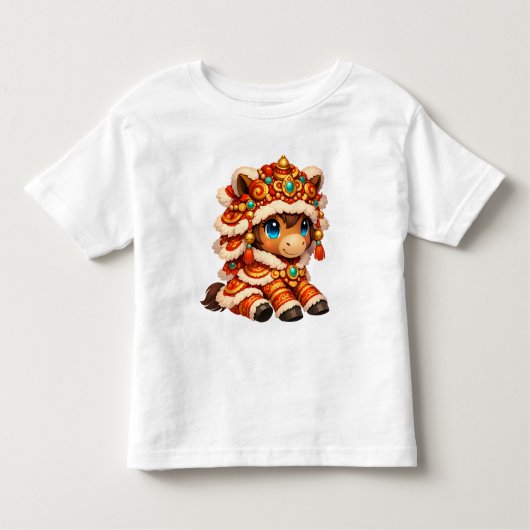 Chinese New Year Horse 2026 Zodiac トドラーTシャツ (正面)