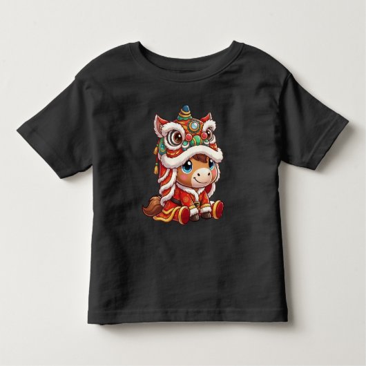 Chinese New Year Horse 2026 Zodiac トドラーTシャツ (正面)