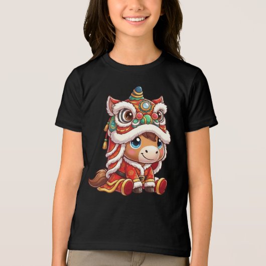 Chinese New Year Horse 2026 Zodiac トライブレンドＴシャツ (正面)
