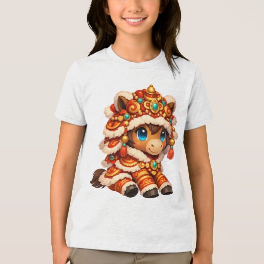 Chinese New Year Horse 2026 Zodiac トライブレンドTシャツ (正面)