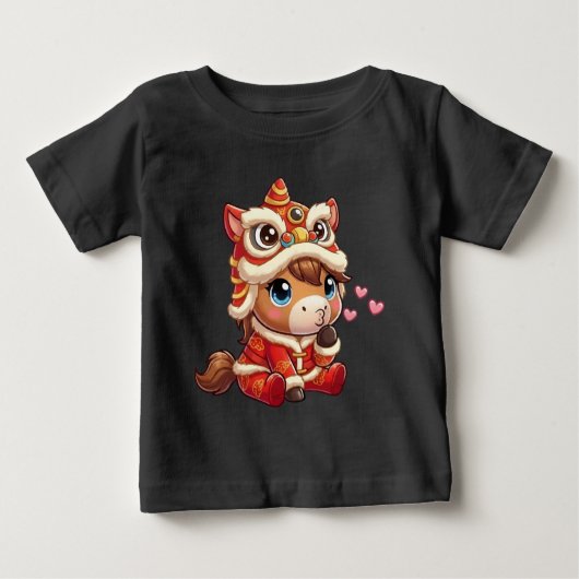 Chinese New Year Horse 2026 Zodiac ベビーTシャツ (正面)