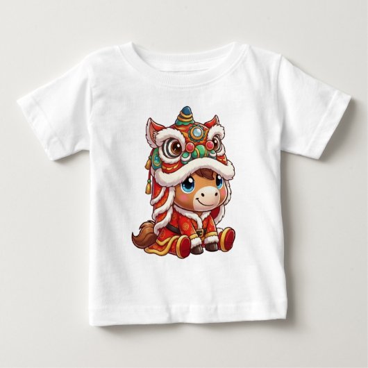 Chinese New Year Horse 2026 Zodiac ベビーTシャツ (正面)