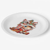 Chinese New Year Horse 2026 Zodiac ペーパープレート (アングル)