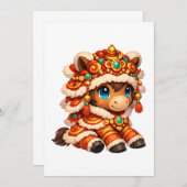 Chinese New Year Horse 2026 Zodiac 招待状 (正面/裏面)