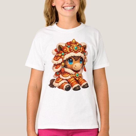 Chinese New Year Horse 2026 Zodiac Tシャツ (正面)