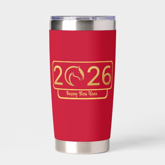 Chinese New Year Horse Perfect Gift 保温保冷タンブラー (正面)