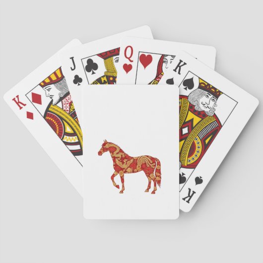 Chinese New Year Horse with Dragon Phoenix  トランプ (裏面)
