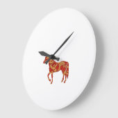 Chinese New Year Horse with Dragon Phoenix  ラージ壁時計 (傾斜)