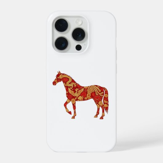 Chinese New Year Horse with Dragon Phoenix  iPhoneケース (裏面)