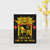 Chinese New Year Lunar New Year Year Of The Horse  カード (黄色い花)
